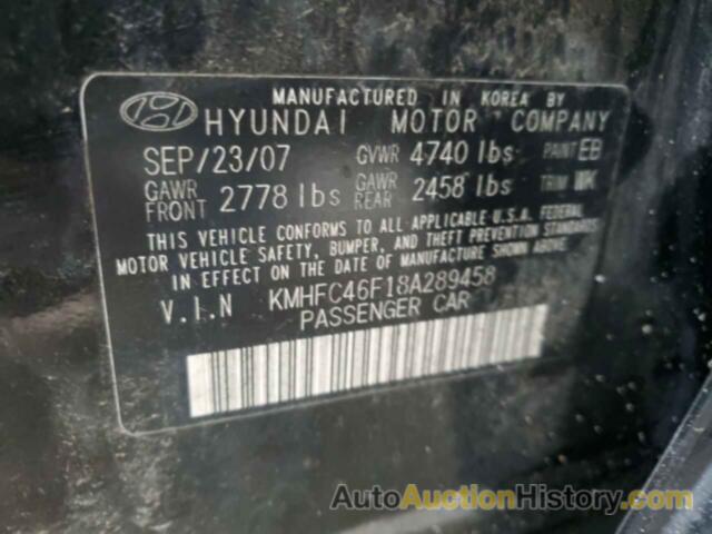 HYUNDAI AZERA SE, KMHFC46F18A289458