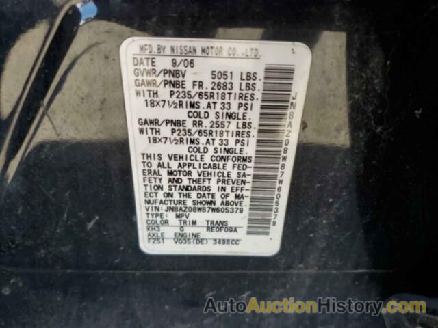 NISSAN MURANO SL, JN8AZ08W87W605379