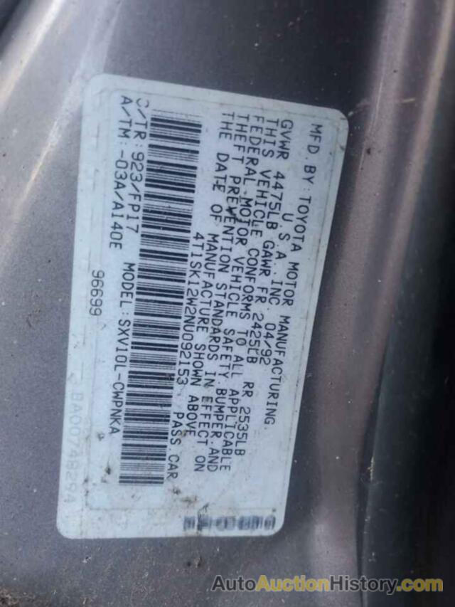 TOYOTA CAMRY LE, 4T1SK12W2NU092153