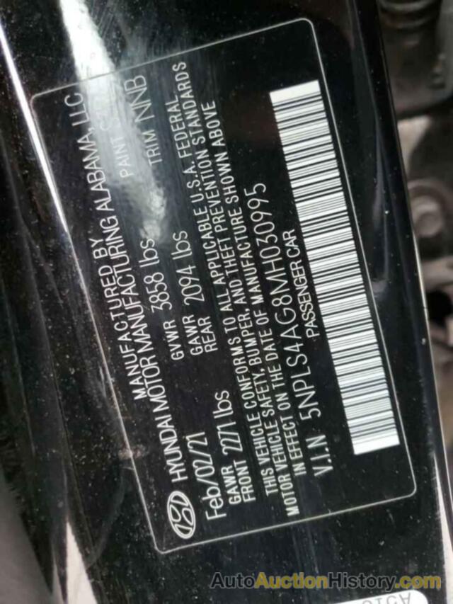 HYUNDAI ELANTRA SEL, 5NPLS4AG8MH030995