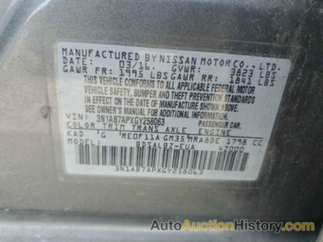 NISSAN SENTRA S, 3N1AB7APXGY258063