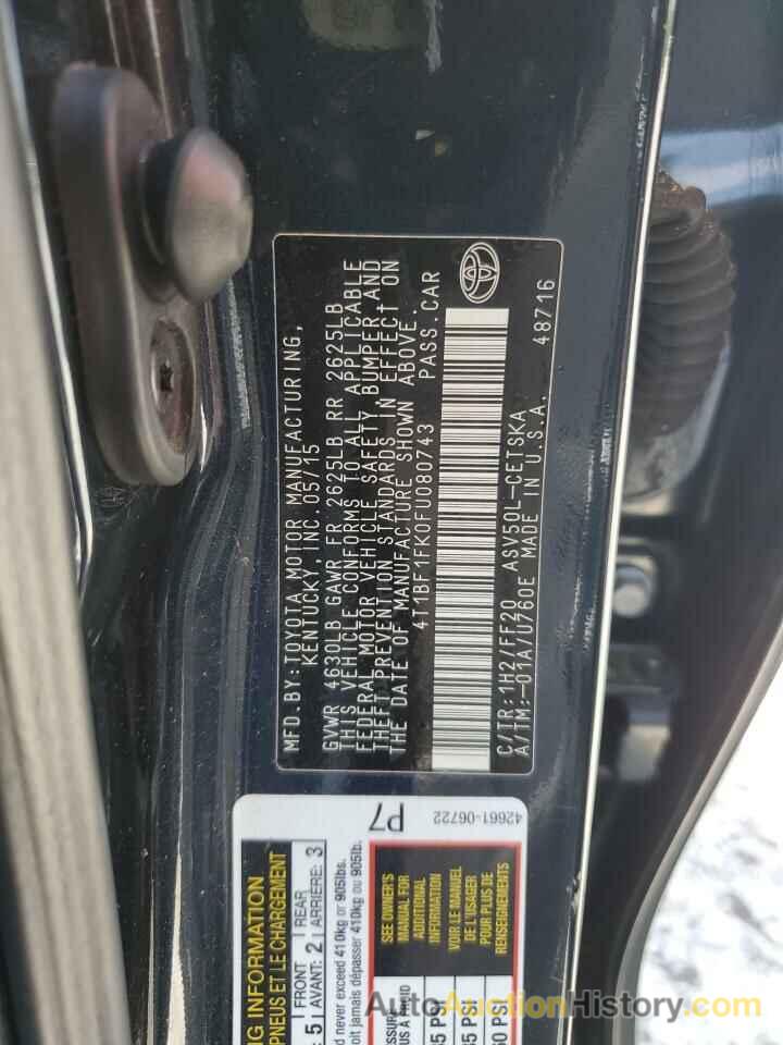 TOYOTA CAMRY LE, 4T1BF1FK0FU080743