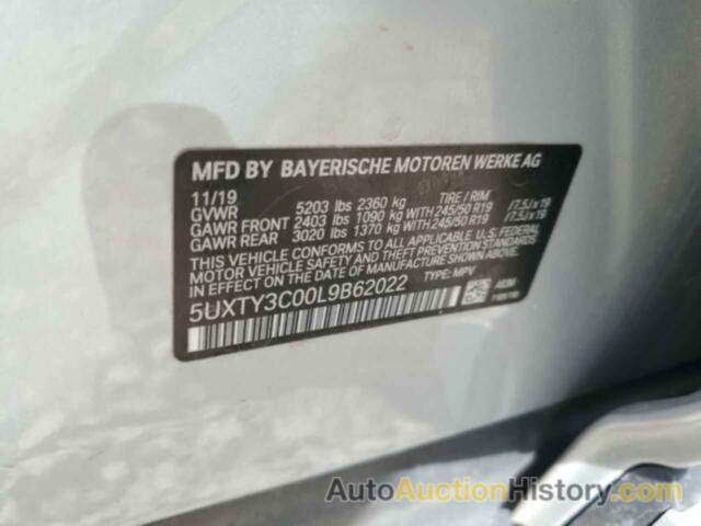 BMW X3 SDRIVE30I, 5UXTY3C00L9B62022