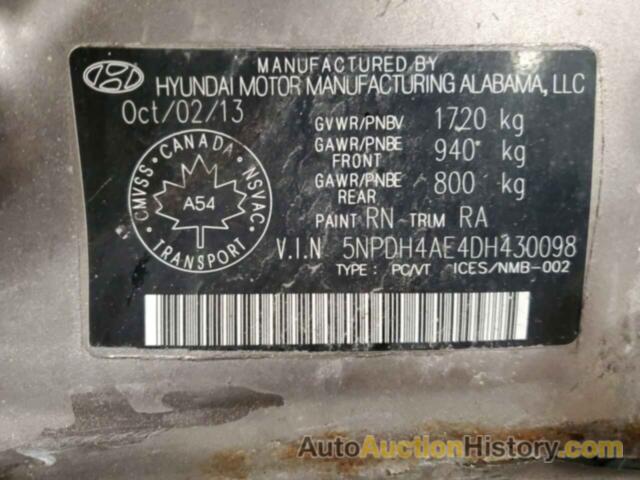 HYUNDAI ELANTRA GLS, 5NPDH4AE4DH430098