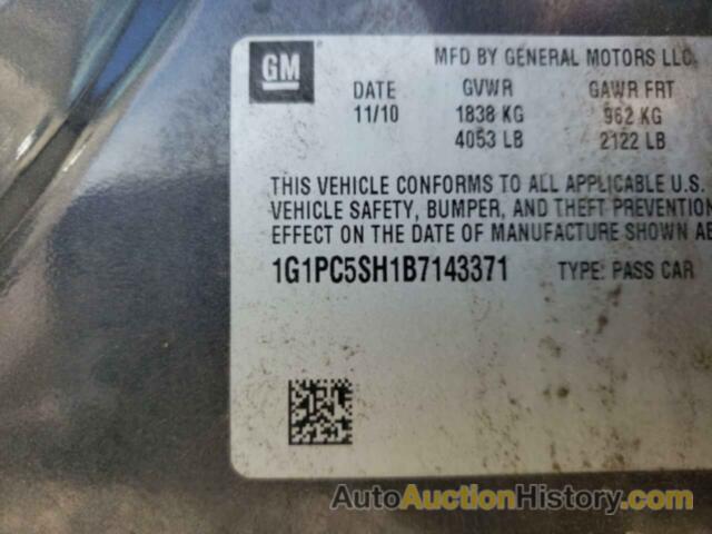 CHEVROLET CRUZE LS, 1G1PC5SH1B7143371