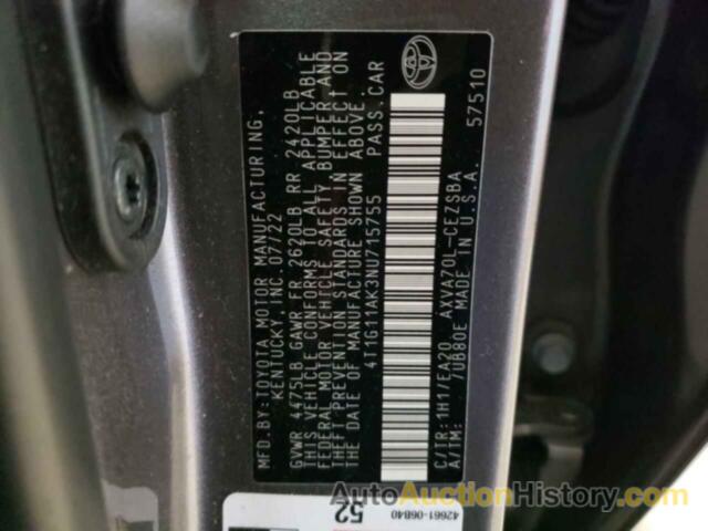 TOYOTA CAMRY SE, 4T1G11AK3NU715755