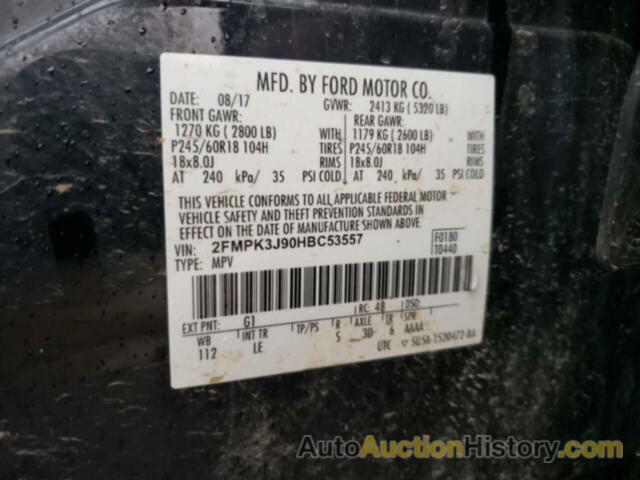 FORD EDGE SEL, 2FMPK3J90HBC53557