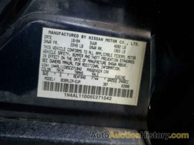 NISSAN ALTIMA S, 1N4AL11D05C271042