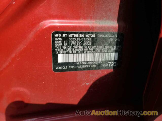 MITSUBISHI MIRAGE SE, ML32AWHJ1NH002535