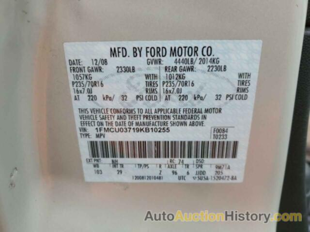 FORD ESCAPE XLT, 1FMCU03719KB10255