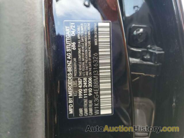 MERCEDES-BENZ A-CLASS 220, W1K3G4EB8MJ316326