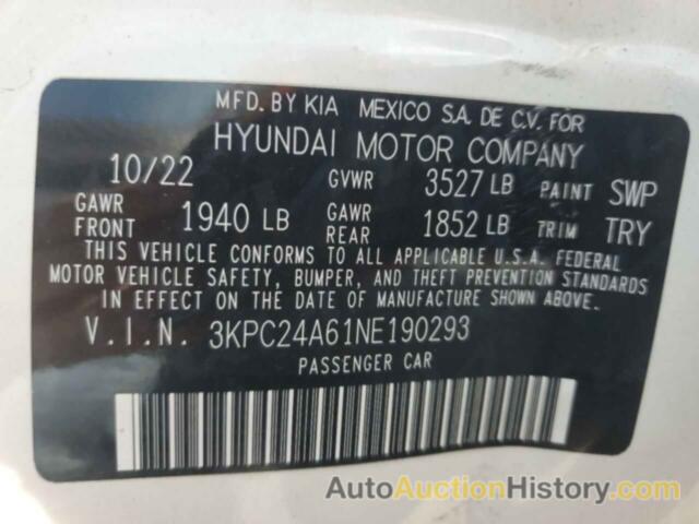 HYUNDAI ACCENT SE, 3KPC24A61NE190293