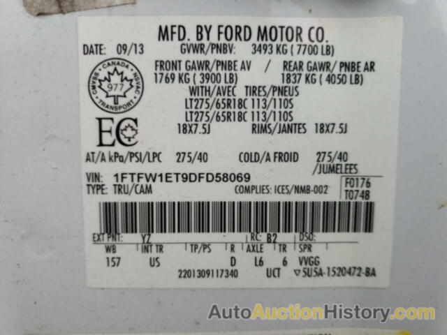 FORD F-150 SUPERCREW, 1FTFW1ET9DFD58069