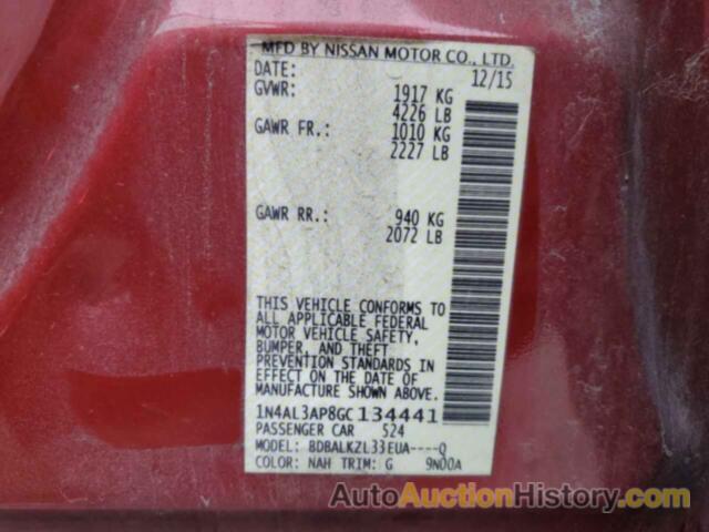 NISSAN ALTIMA 2.5, 1N4AL3AP8GC134441