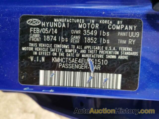 HYUNDAI ACCENT GLS, KMHCT5AE4EU161510