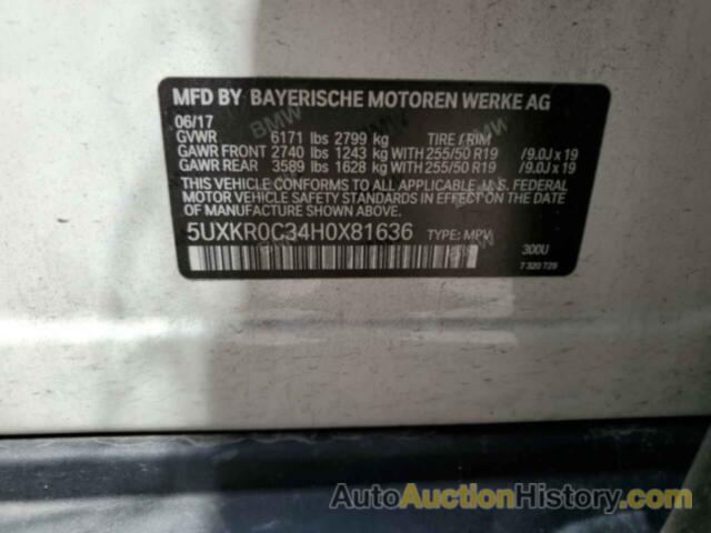 BMW X5 XDRIVE35I, 5UXKR0C34H0X81636