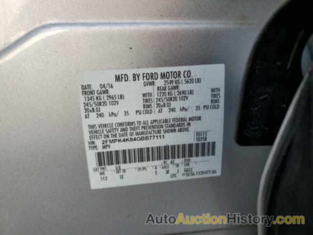 FORD EDGE TITANIUM, 2FMPK4K84GBB77111