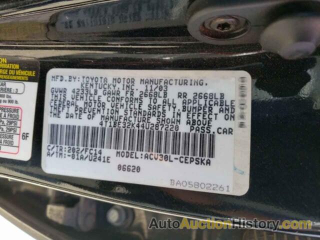 TOYOTA CAMRY LE, 4T1BE32K44U287220