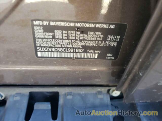 BMW X5 XDRIVE35I, 5UXZV4C58CL991862