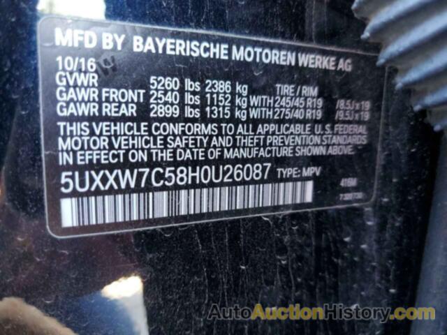 BMW X4 XDRIVEM40I, 5UXXW7C58H0U26087