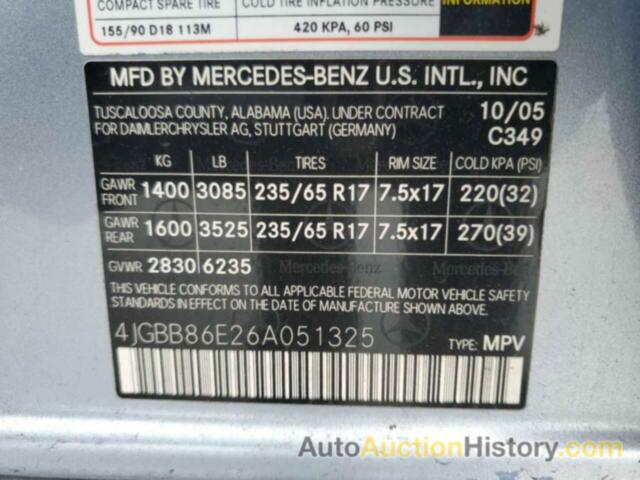 MERCEDES-BENZ M-CLASS 350, 4JGBB86E26A051325