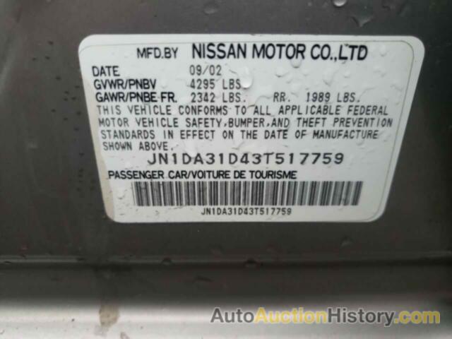 NISSAN MAXIMA GLE, JN1DA31D43T517759