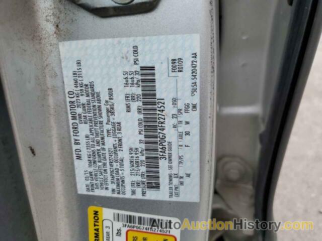 FORD FUSION S, 3FA6P0G74FR274521