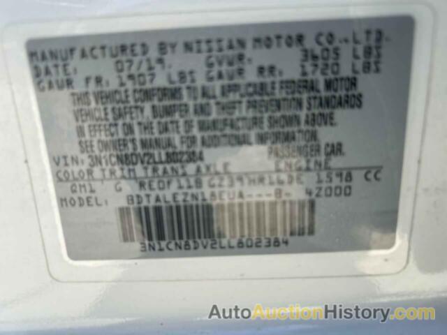 NISSAN VERSA S, 3N1CN8DV2LL802384