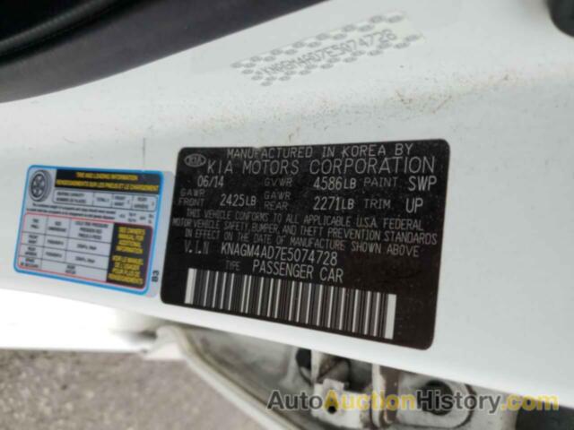 KIA OPTIMA HYBRID, KNAGM4AD7E5074728