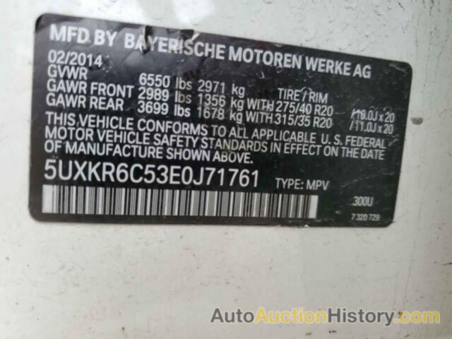 BMW X5 XDRIVE50I, 5UXKR6C53E0J71761