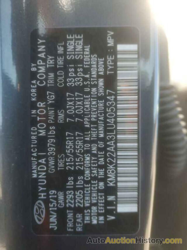 HYUNDAI KONA SEL, KM8K22AA3LU405347