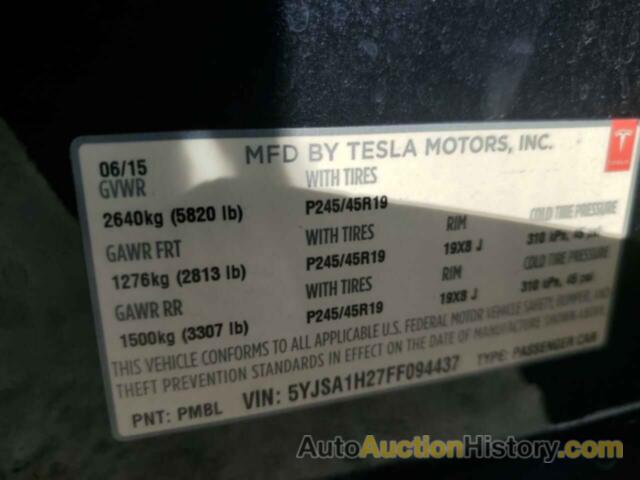 TESLA MODEL S 85D, 5YJSA1H27FF094437