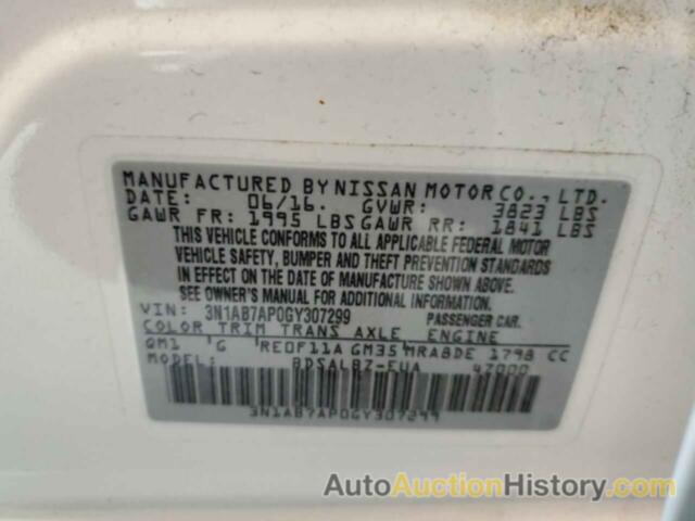 NISSAN SENTRA S, 3N1AB7AP0GY307299