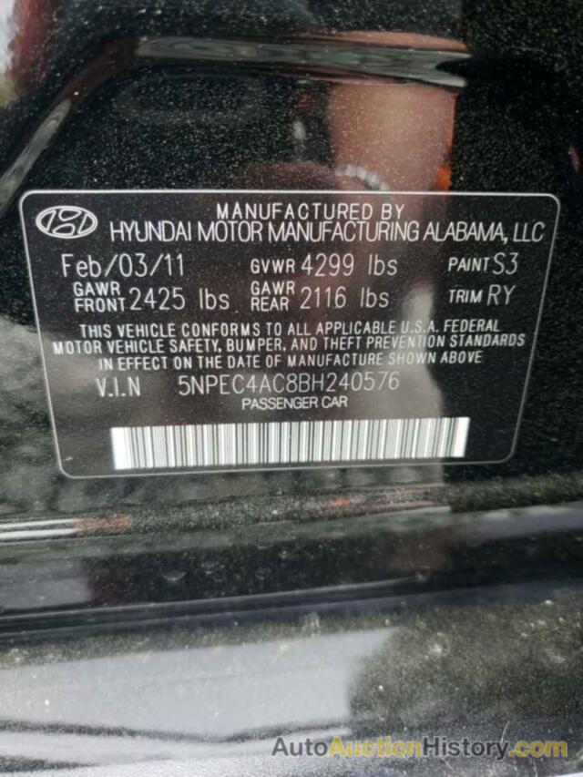 HYUNDAI SONATA SE, 5NPEC4AC8BH240576