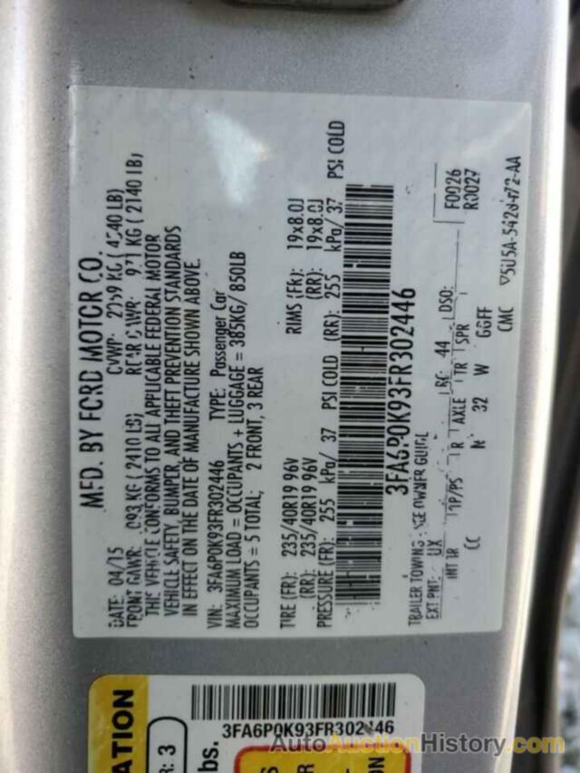 FORD FUSION TITANIUM, 3FA6P0K93FR302446