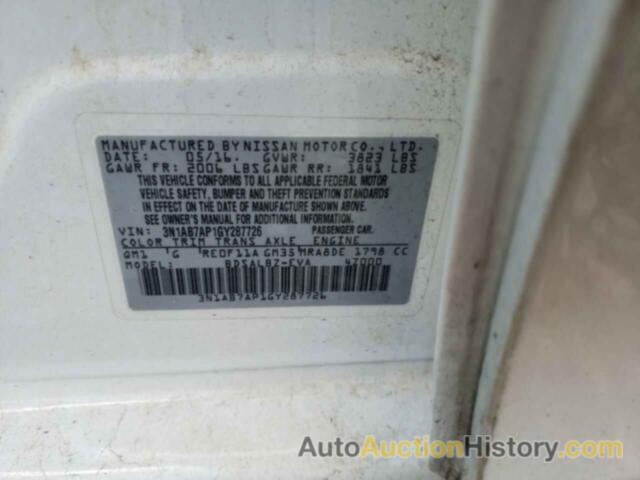 NISSAN SENTRA S, 3N1AB7AP1GY287726