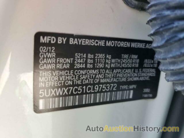 BMW X3 XDRIVE35I, 5UXWX7C51CL975372