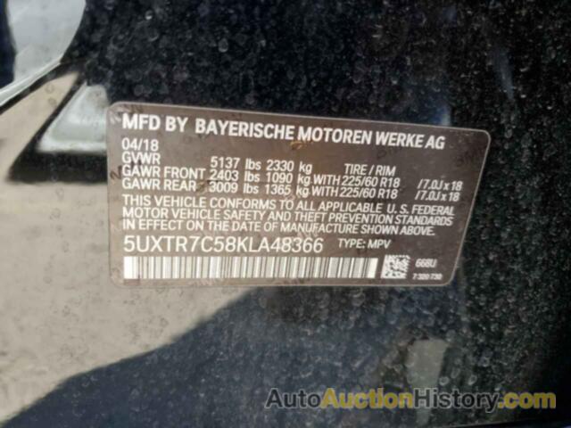 BMW X3 SDRIVE30I, 5UXTR7C58KLA48366