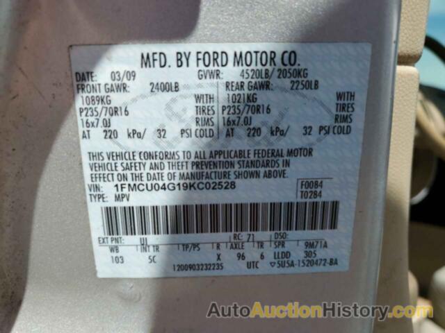 FORD ESCAPE LIMITED, 1FMCU04G19KC02528