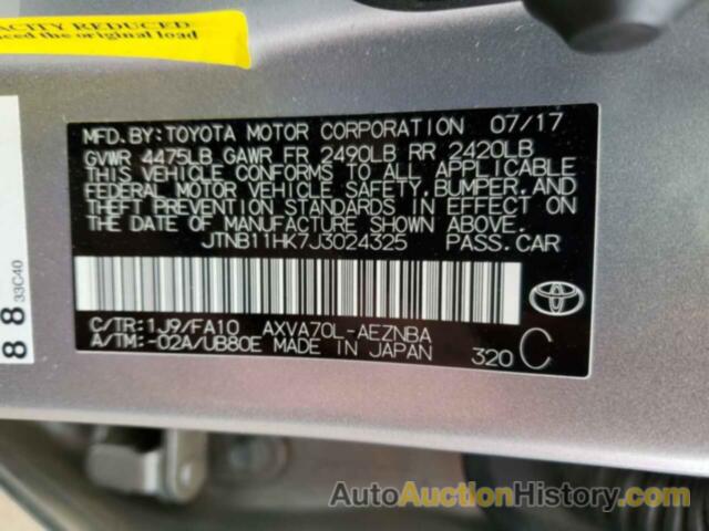 TOYOTA CAMRY L, JTNB11HK7J3024325