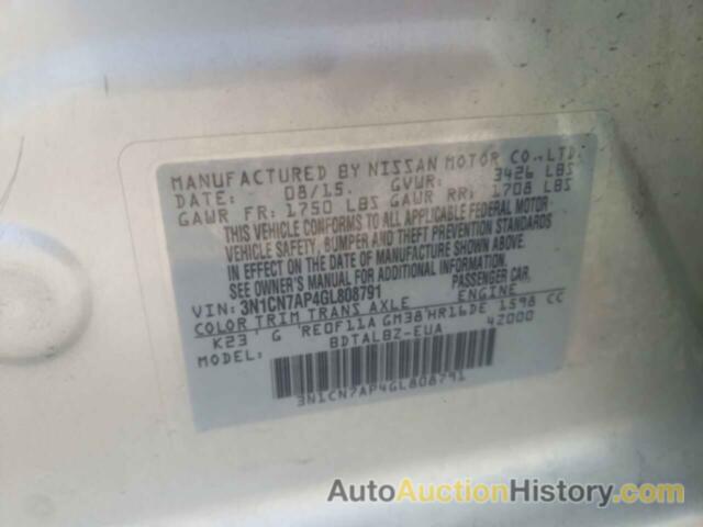 NISSAN VERSA S, 3N1CN7AP4GL808791