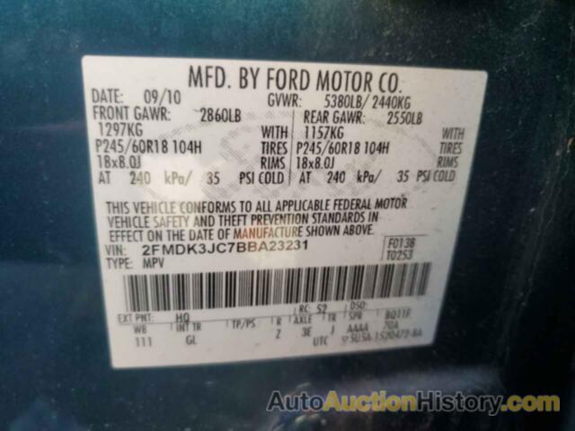 FORD EDGE SEL, 2FMDK3JC7BBA23231