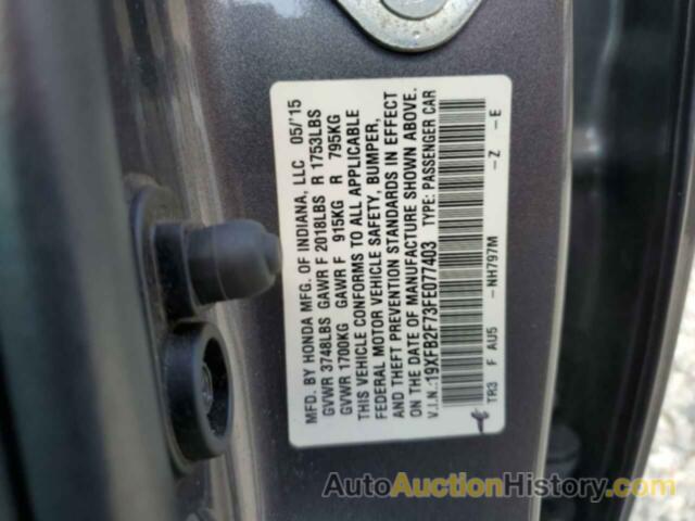 HONDA CIVIC SE, 19XFB2F73FE077403