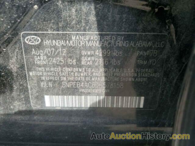 HYUNDAI SONATA GLS, 5NPEB4AC6DH578158