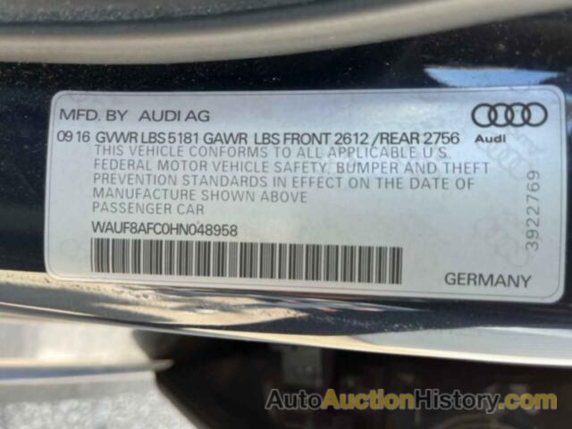 AUDI A6 PREMIUM, WAUF8AFC0HN048958