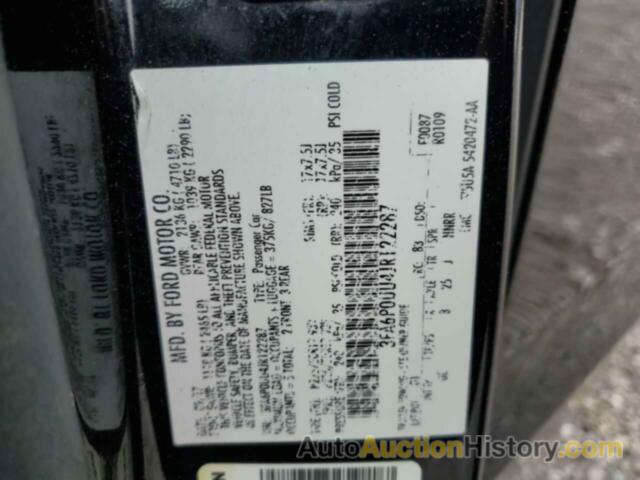 FORD FUSION S HYBRID, 3FA6P0UU4JR122287