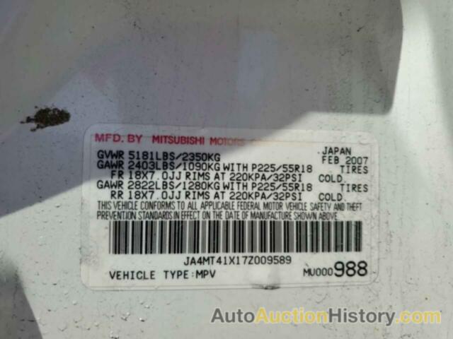 MITSUBISHI OUTLANDER XLS, JA4MT41X17Z009589