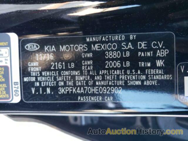 KIA FORTE LX, 3KPFK4A70HE092902