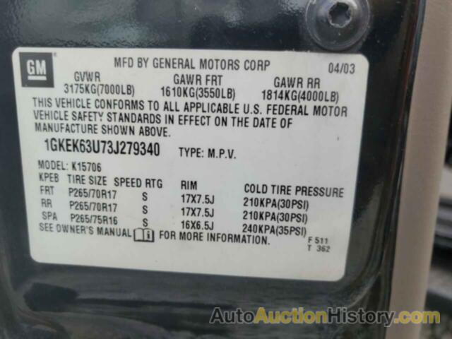 GMC YUKON DENALI, 1GKEK63U73J279340