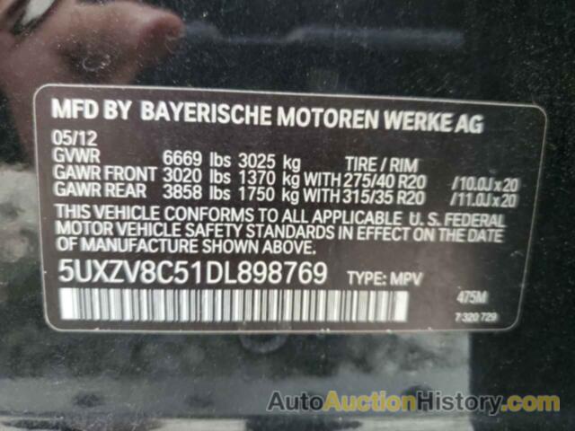 BMW X5 XDRIVE50I, 5UXZV8C51DL898769